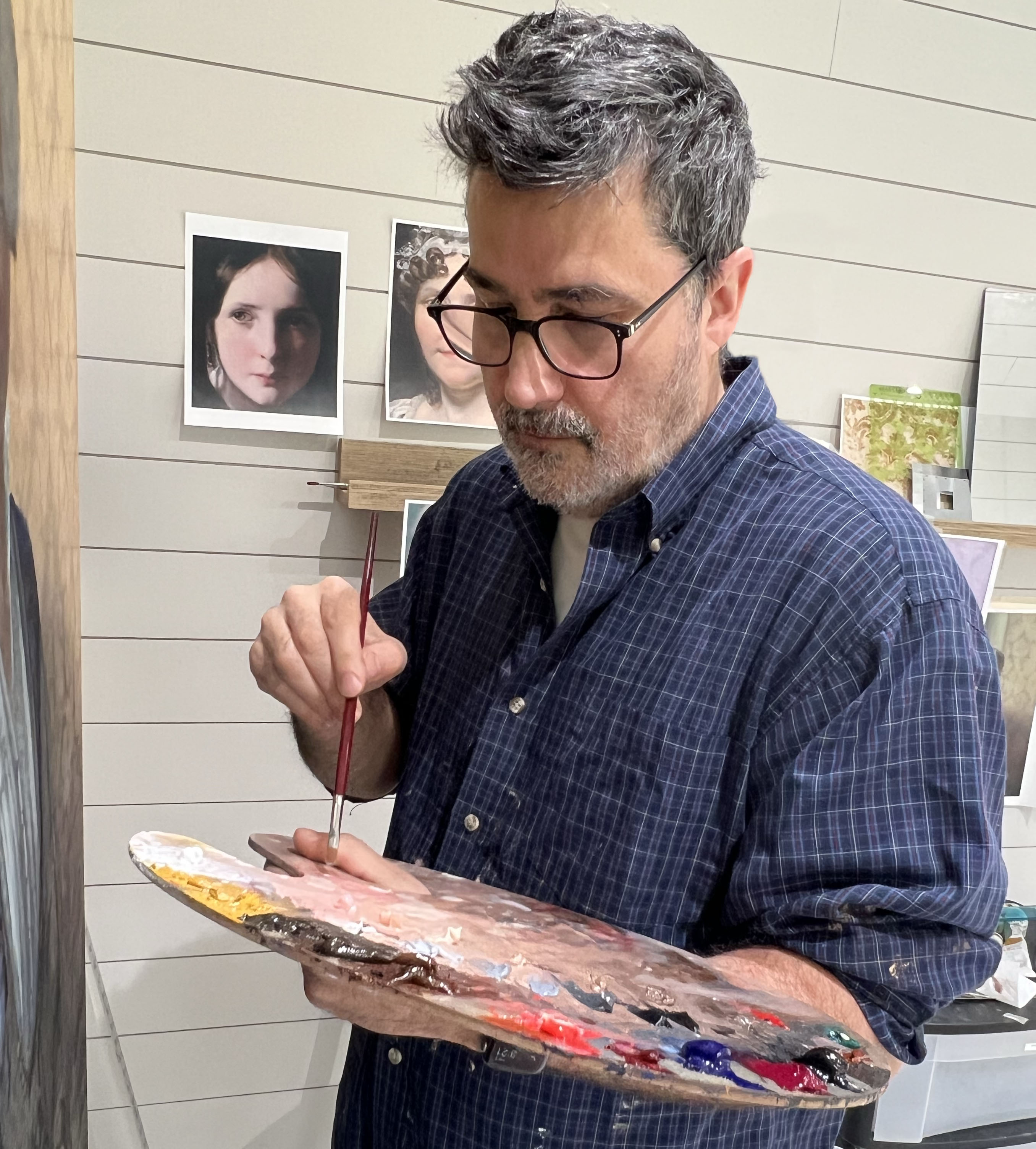 Michael King painting in studio